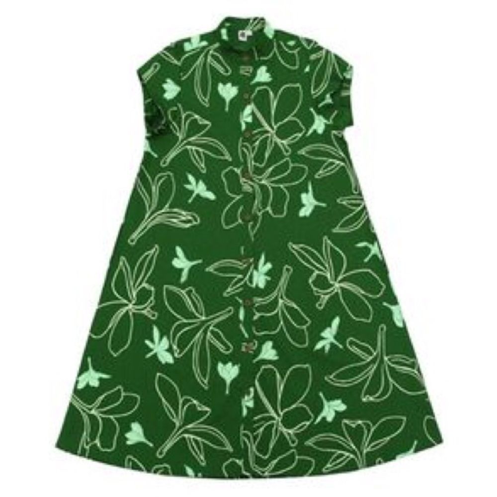 Sig Zane Naupaka Light Blue Button-Front Women’s Dress - Picture 3 of 3